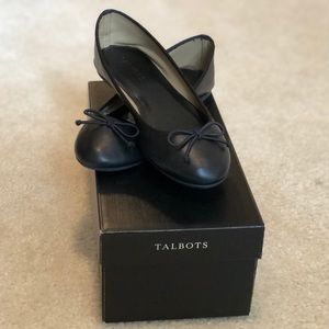 Talbots Black Jilly Flat Size 7M